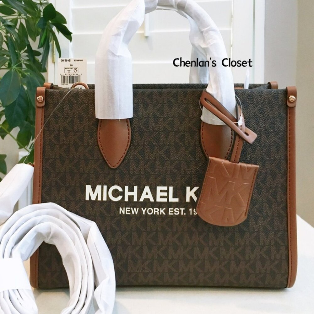 NWT Michael Kors Tote Brown Signature With Gold Hardware